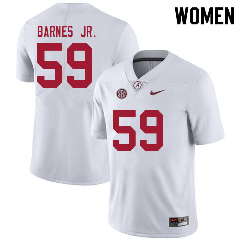 Alabama Crimson Tide Women's Anquin Barnes Jr. #59 White NCAA Nike Authentic Stitched 2021 College Football Jersey FH16C77PB
